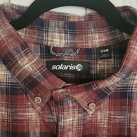 NWT Solaris Big and Tall long sleeve Flannel size 2XB - Picture 9 of 9